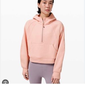 MINOR STAINS/NWOT Lululemon Scuba 1/2 Zip M/L Misty Pink